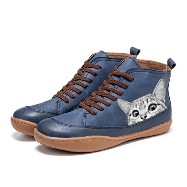 Katherine™ | Leather Ankle Boots for Cat Lovers
