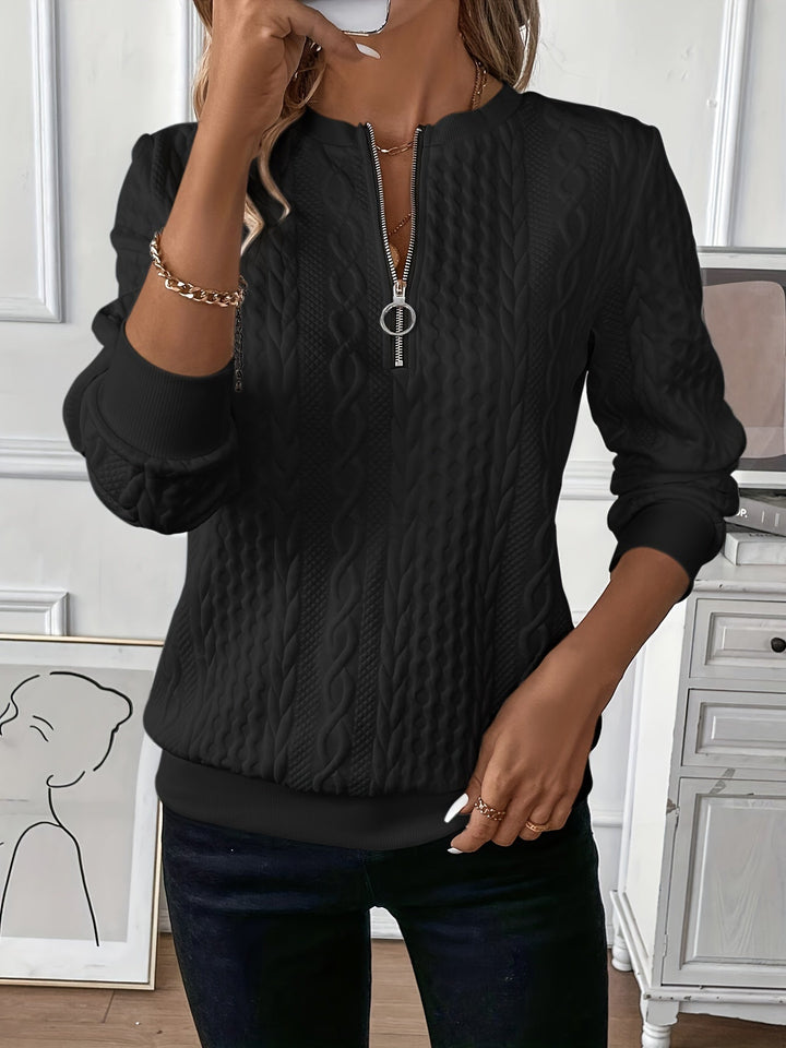 Anna | Cable knit zip Sweater