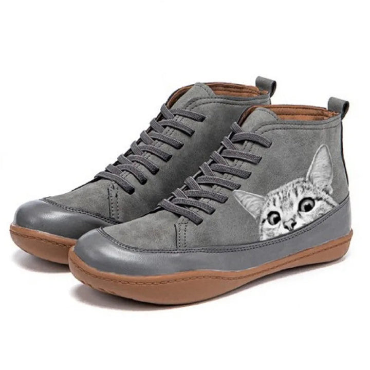 Katherine™ | Leather Ankle Boots for Cat Lovers