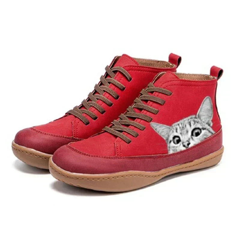 Katherine™ | Leather Ankle Boots for Cat Lovers