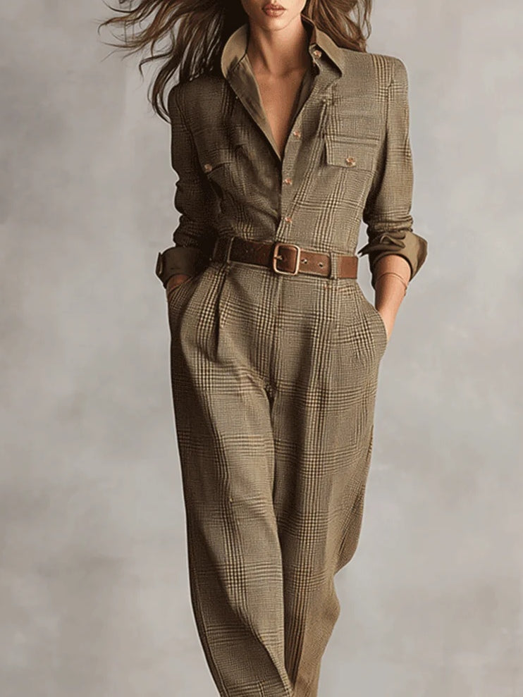 Brown Utility Jumpsuit