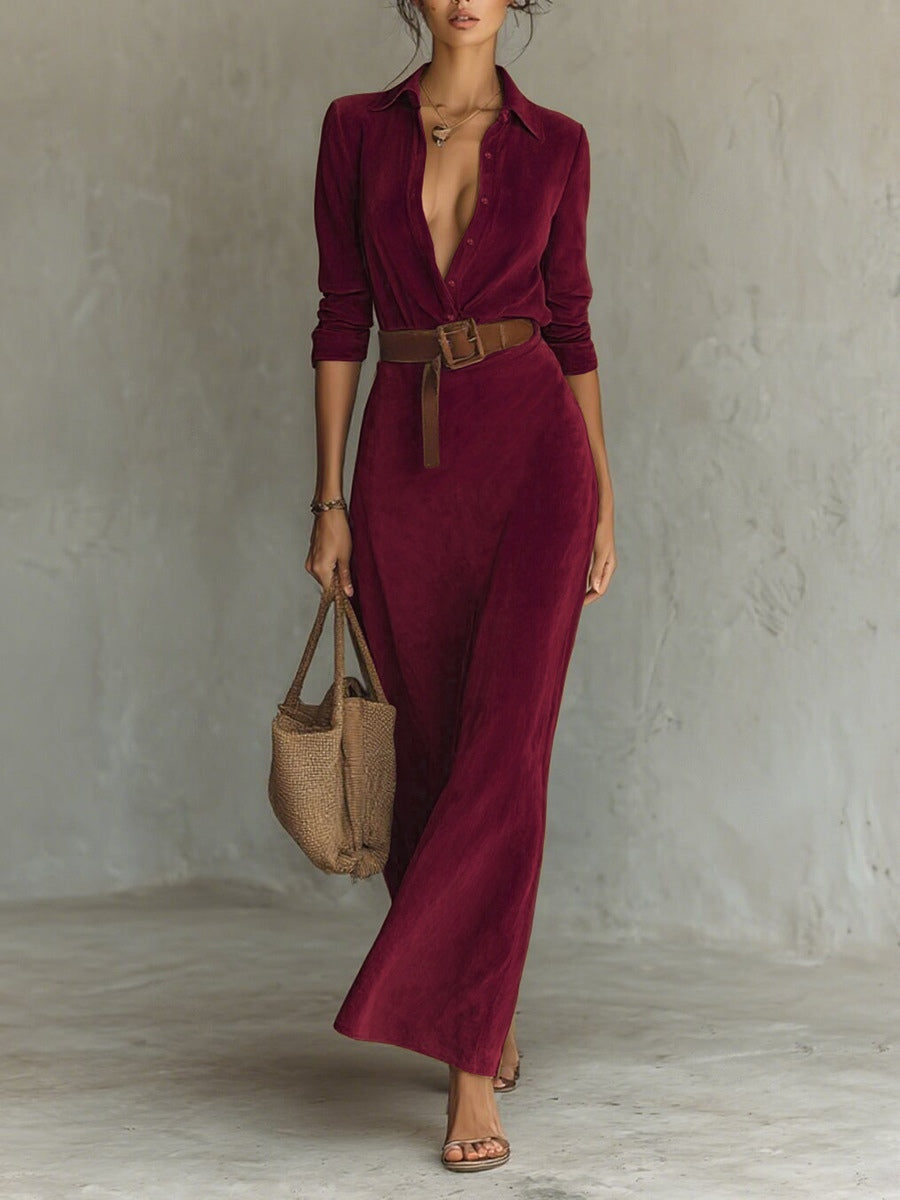 Suede Maxi Dress